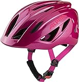 ALPINA PICO FLASH - Beleuchteter, Leichter & Bruchfester Fahrradhelm Mit Fliegennetz Für Kinder, deeprose-pink gloss, 50-55 cm